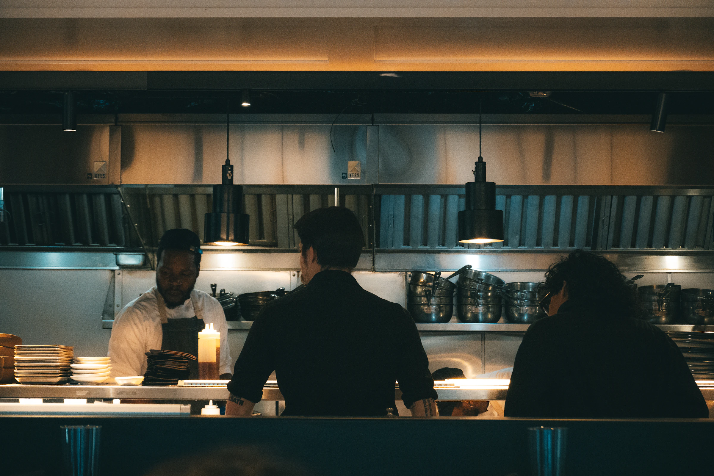 Open kitchen at a Peninsula fine dining restaurant — hatted dining on the Mornington Peninsula