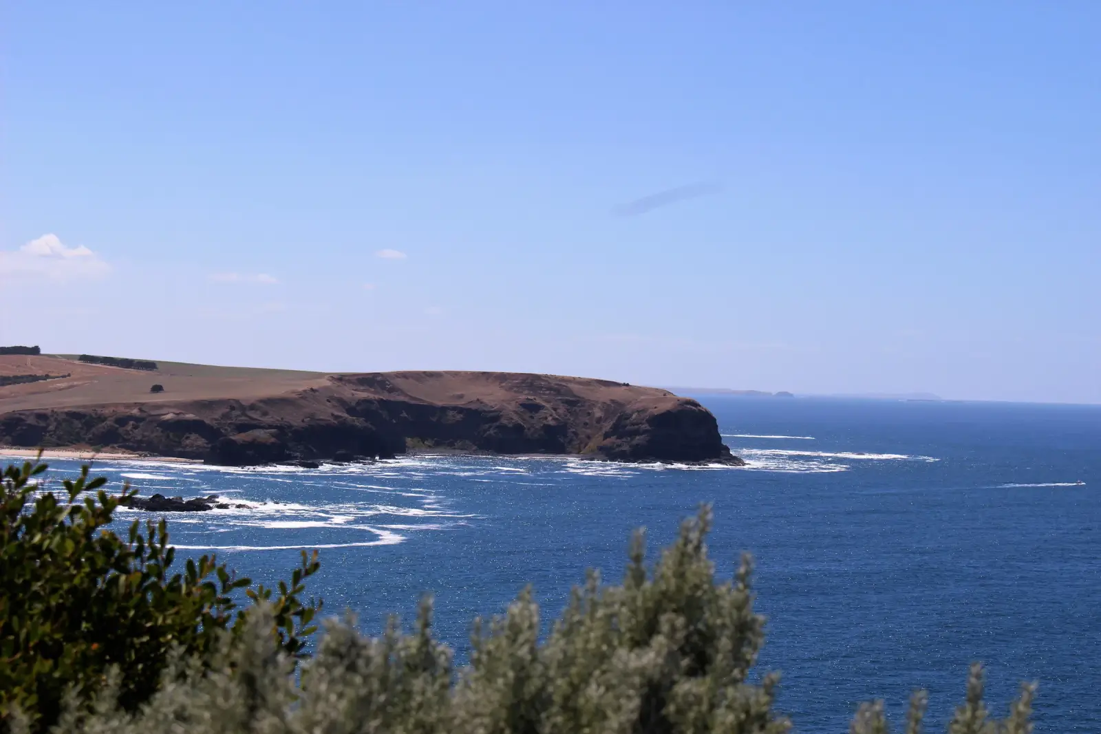 Bushrangers Bay and its distinctive rock stacks, viewed from Cape Schanck, Mornington Peninsula